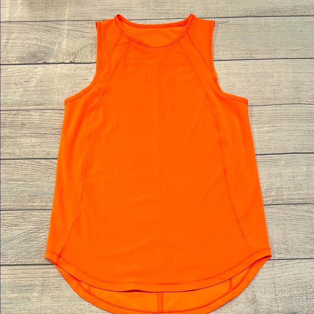 🍋Women’s Lululemon Sculpt Tank no size tag PTP approx 16” bright neon orange 🍋